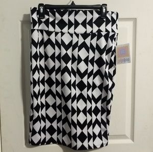 LulaRoe Cassie skirt Medium black white geometric